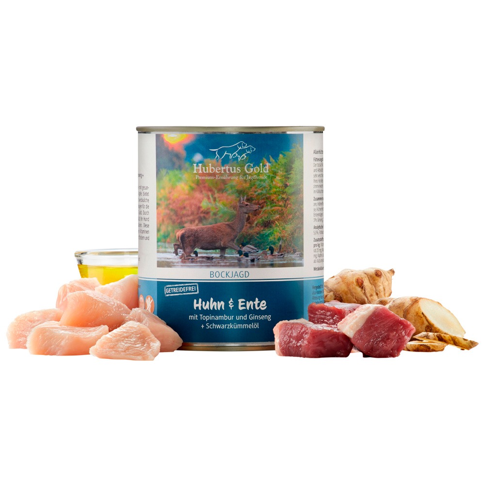 Hubertus Gold Chicken & Duck konservi suņiem ar vistu un pīli 800 g