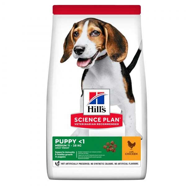 HILL`S SP DOG MEDIUM PUPPY CHICKEN sausā barība kucēniem 18kg