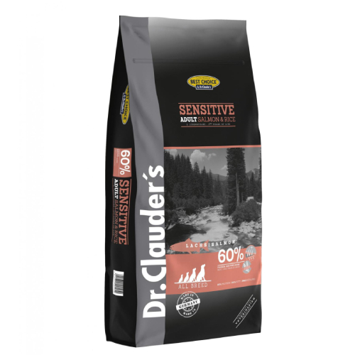 DR.CLAUDER’S DOG SENSITIVE ADULT SALMON suņu barība Lasis, rīsi 12.5kg