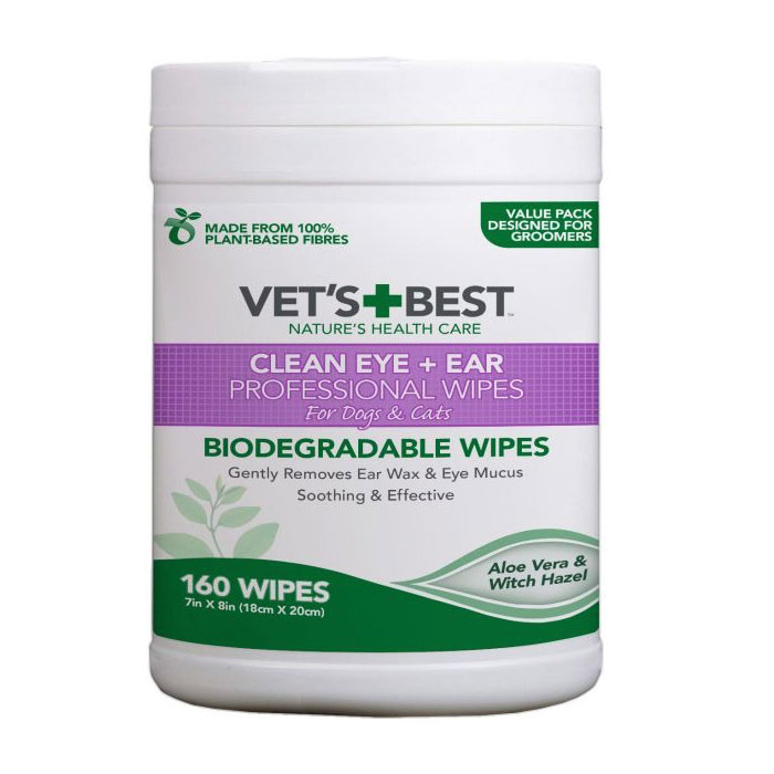 Vet`s Best Clean Eye & Ear Wipes acu un ausu tīrīšanas salvetes suņiem un kaķiem XXL N160