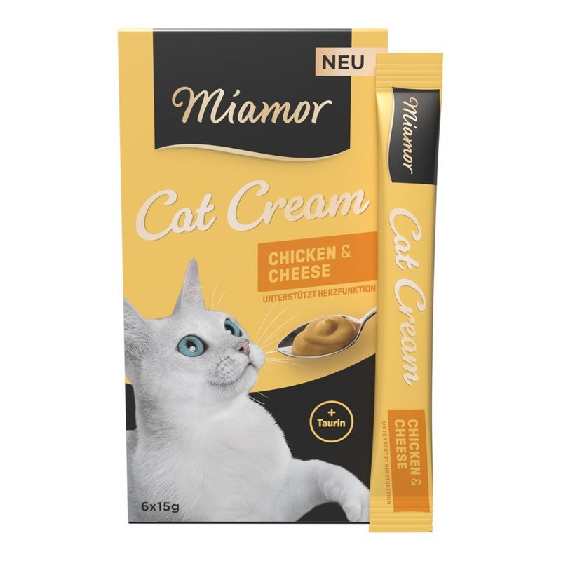 Miamor Cream Chicken & Cheese kaķu gardums krēms kaķiem ar vistu un sieru 15 g N6
