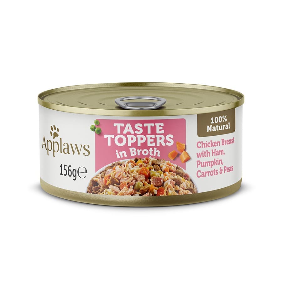 APPLAWS DOG TOPPERS konservi suņiem Vista, šķiņķis, dārzeņi buljonā 156g