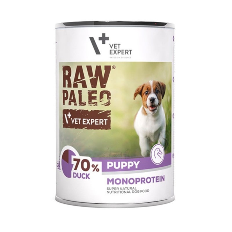 RAW PALEO DOG PUPPY DUCK konservi kucēniem Pīle 400g
