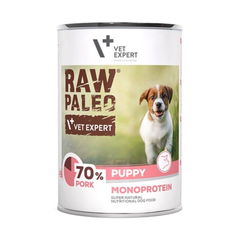 RAW PALEO DOG PUPPY PORK konservi kucēniem Cūkgaļa 400g