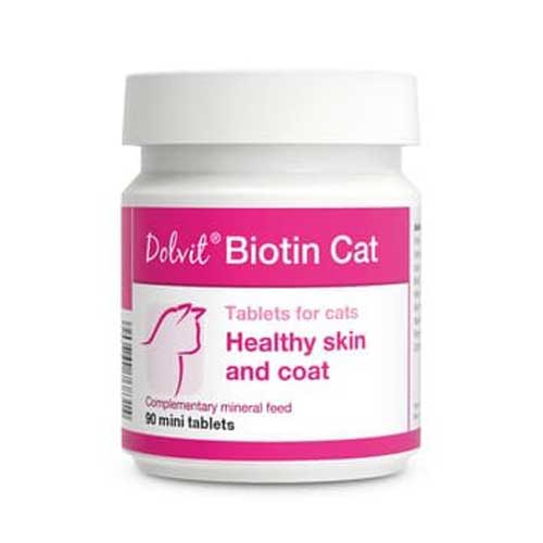 Dolvit Biotin biotīna tabletes ādai un apmatojumam kaķiem N90