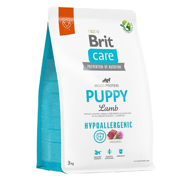 BRIT CARE DOG PUPPY HYPOALLERGENIC LAMB sausā barība kucēniem Jērs 3kg