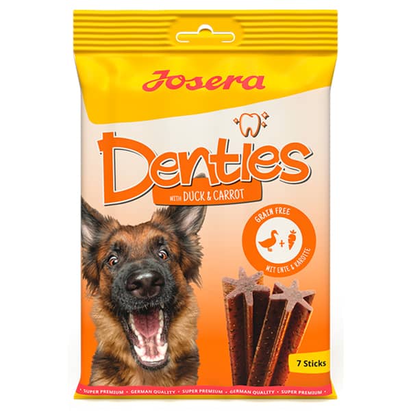 Josera Denties Duck kārumi suņiem zobu kopšanai ar pīli un burkāniem 180 g N7