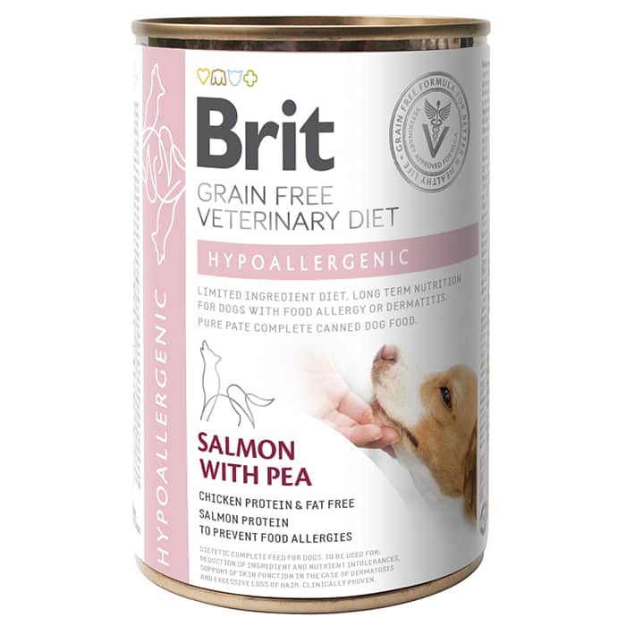 Brit Veterinary Diet Hypoallergenic veterinārie konservi suņiem alerģijām 400 g