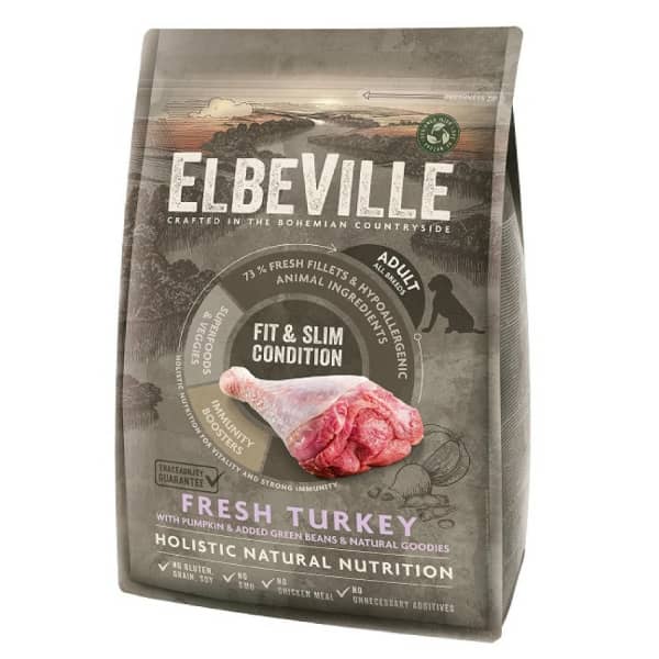 ELBEVILLE DOG FIT & SLIM FRESH TURKEY sausā suņu barība Tītars 4kg