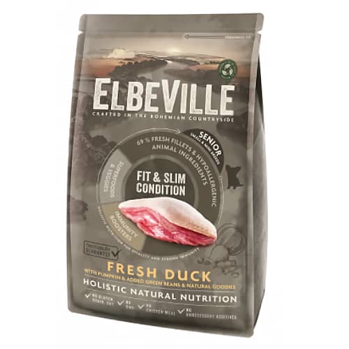 ELBEVILLE DOG SENIOR MINI FRESH DUCK sausā suņu barība Pīle 4kg