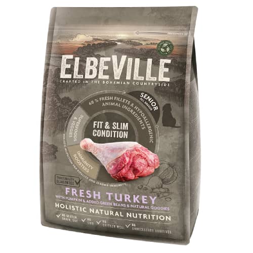 ELBEVILLE DOG SENIOR FRESH TURKEY sausā suņu barība Tītars 4kg