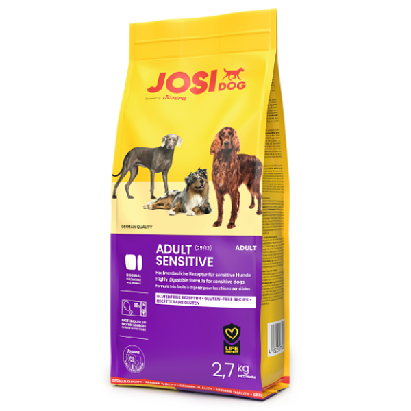 Josera JosiDog Adult Sensitive sausā suņu barība jutīgai gremošanai 2.7 kg