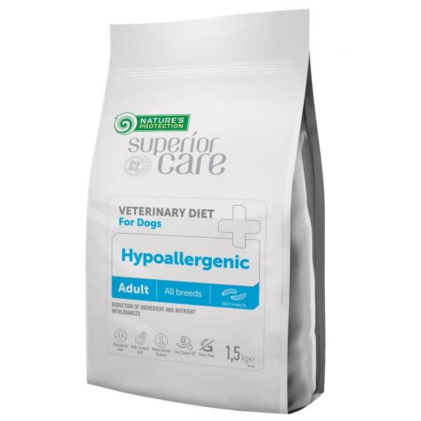 Nature’s Protection Veterinary Diet Hypoallergenic veterinārā suņu barība alerģijām ar kukaiņiem 1.5 kg