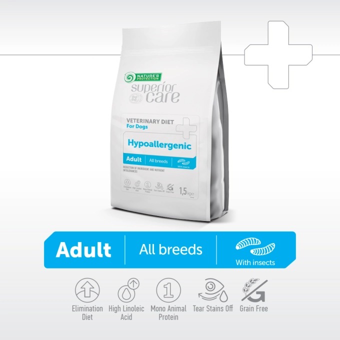Nature’s Protection Veterinary Diet Hypoallergenic veterinārā suņu barība alerģijām ar kukaiņiem 10 kg