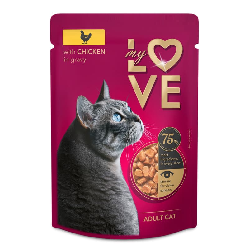 MJAU MY LOVE konservi kaķiem Vista mērcē 85g