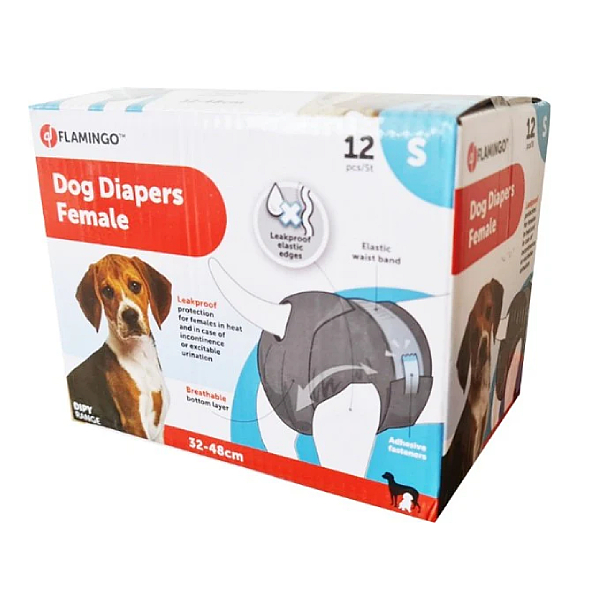 Flamingo Diapers Female vienreizējās autiņbiksītes suņu meitenēm S 32-48 cm N12