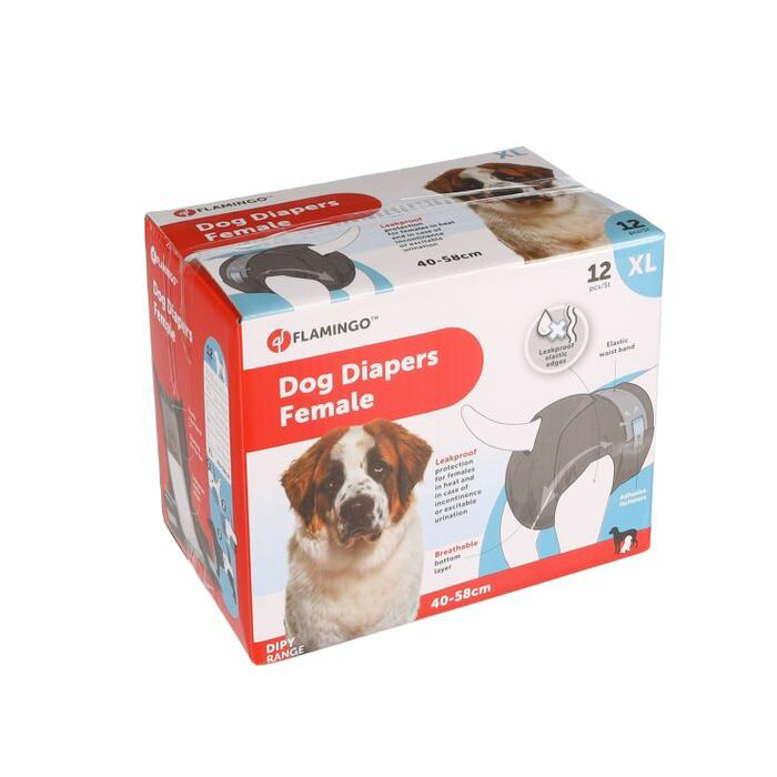 Flamingo Diapers Female vienreizējās autiņbiksītes suņu meitenēm XL 40-58 cm N12