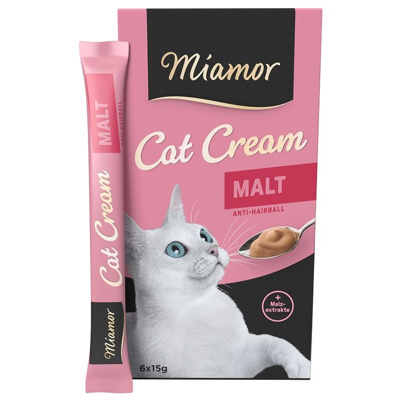 Miamor Cream Malt Hairball kaķu gardums krēms kaķiem ar iesalu 15 g N6