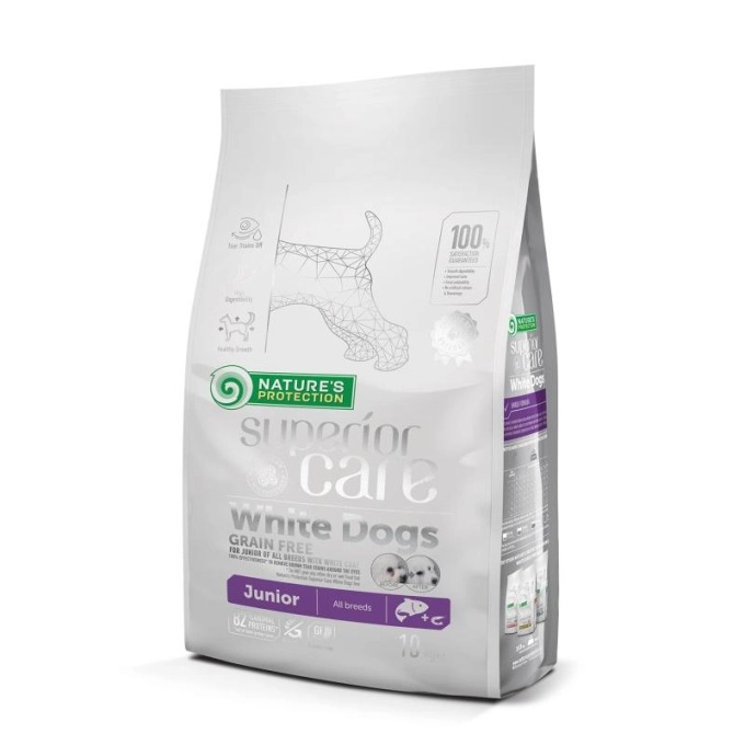 NATURE`S PROTECTION SUPERIOR CARE JUNIOR ALL WHITE sausā barība kucēniem Lasis 1.5kg