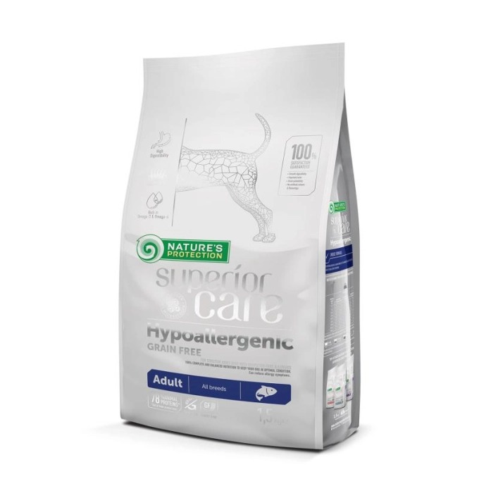 NATURE`S PROTECTION SUPERIOR CARE DOG ALL HYPOALLERGENIC sausā barība suņiem Lasis 1.5kg