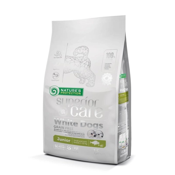 NATURE`S PROTECTION SUPERIOR JUNIOR MINI WHITE sausā barība kucēniem Zivis 1.5kg