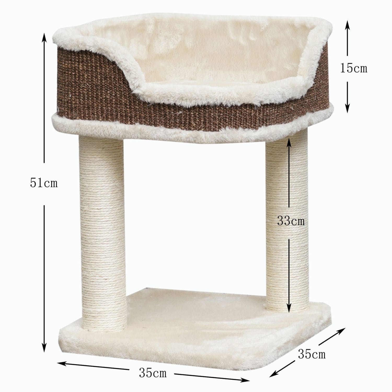 BUNGALO kaķu guļvieta, nagu asināmais 51cm