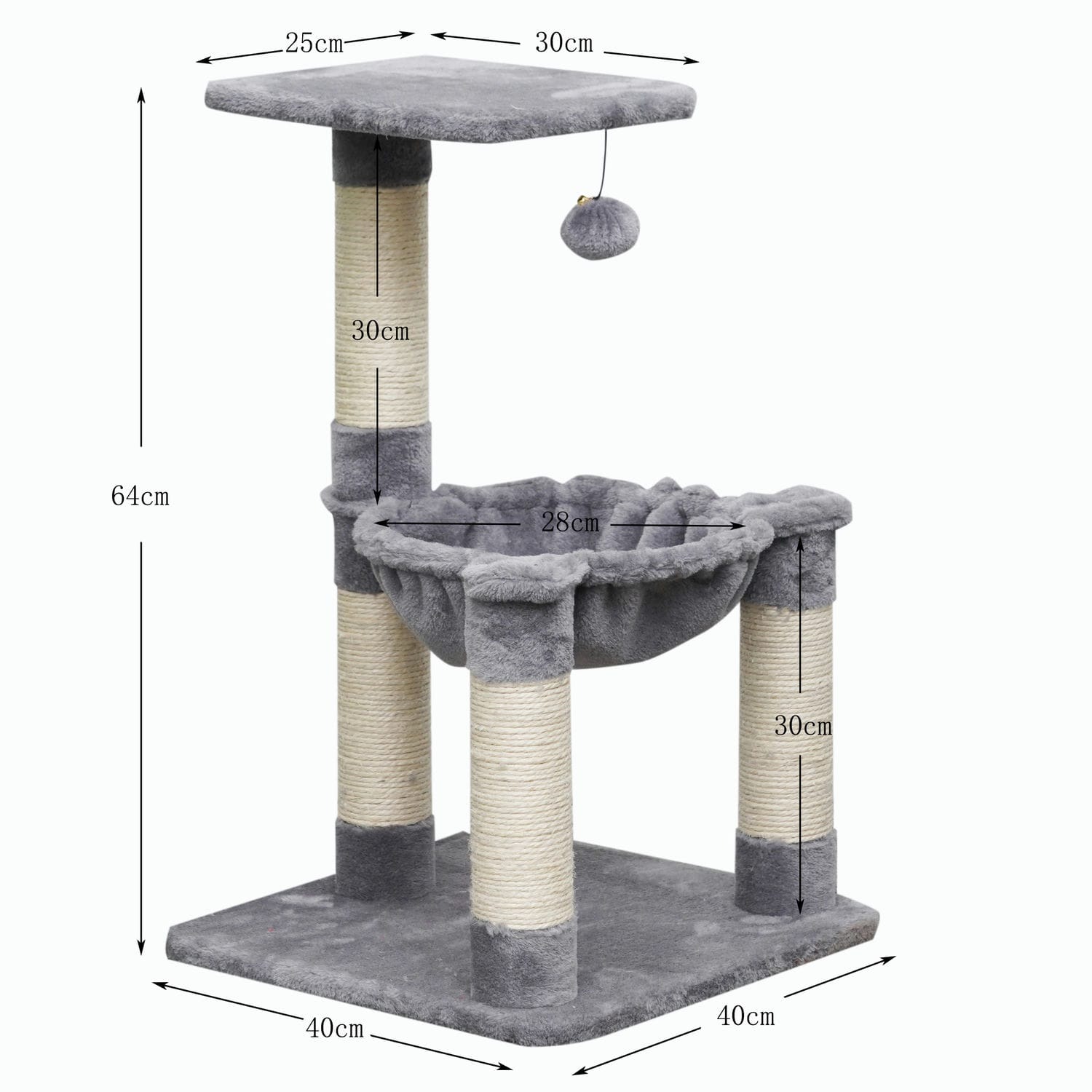 VILLA kaķu guļvieta, nagu asināmais 64cm