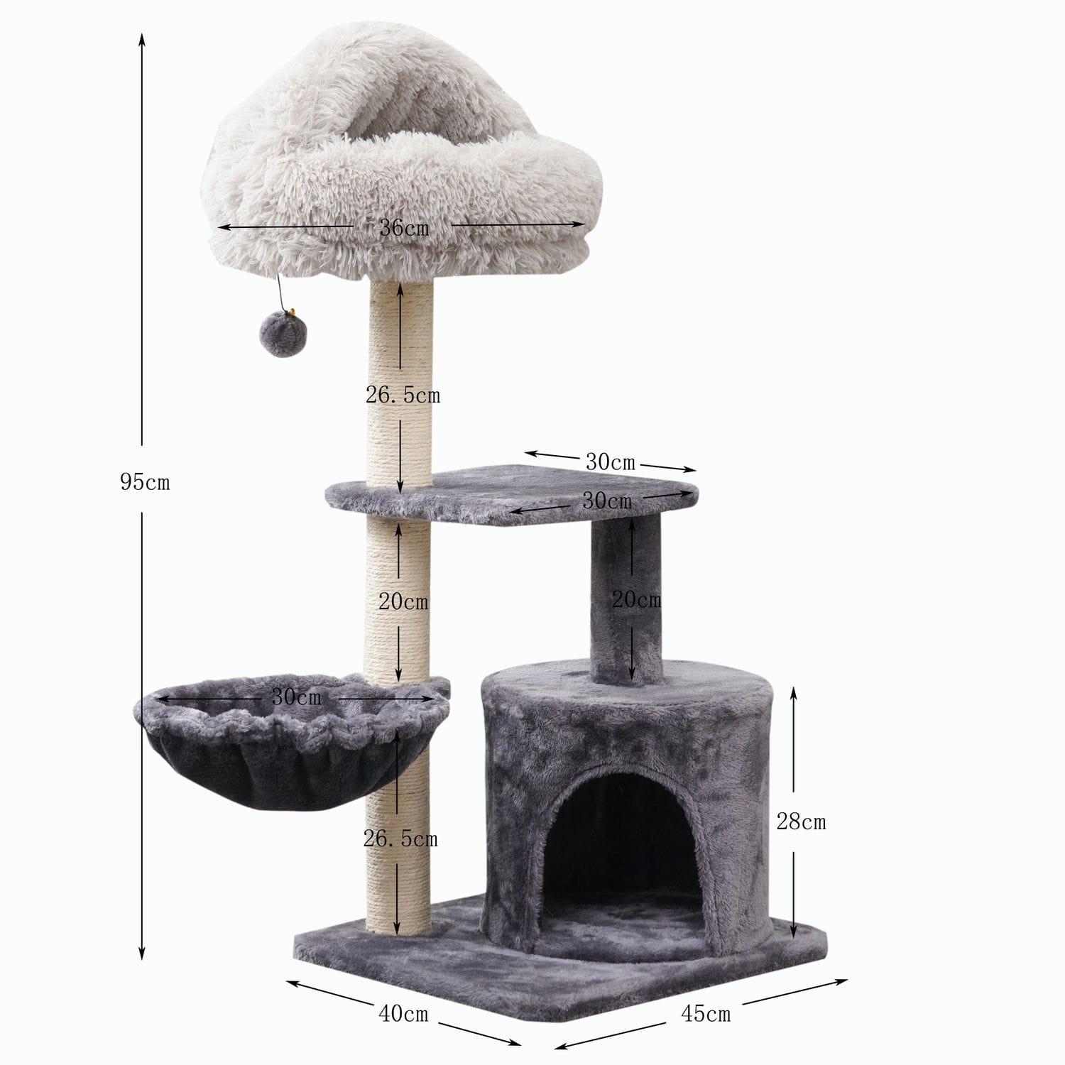 PENTHOUSE kaķu guļvieta, nagu asināmais 95cm