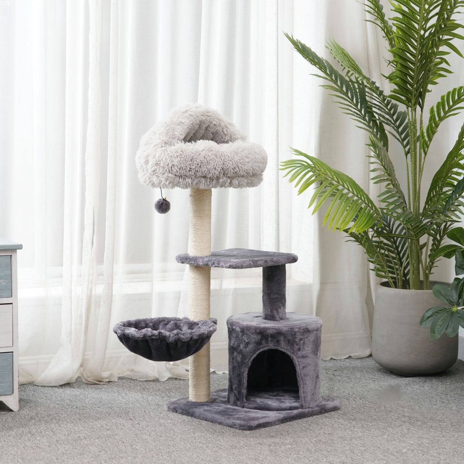 PENTHOUSE kaķu guļvieta, nagu asināmais 95cm