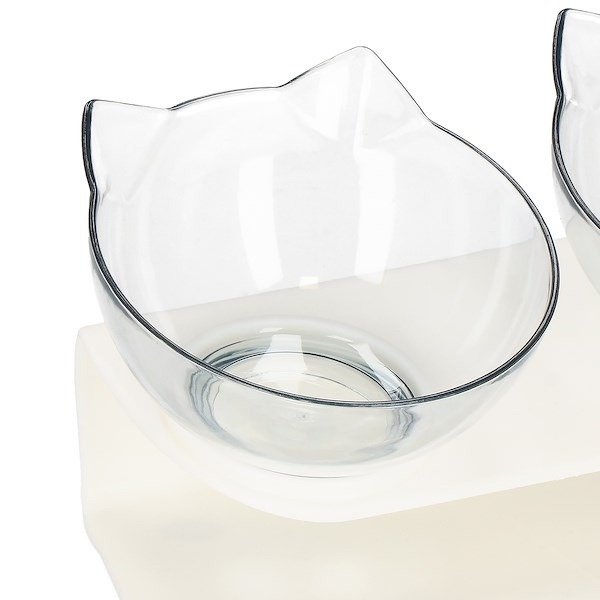 Divas bļodas suņiem, kaķiem uz plastmasas paliktņa 2x340ml