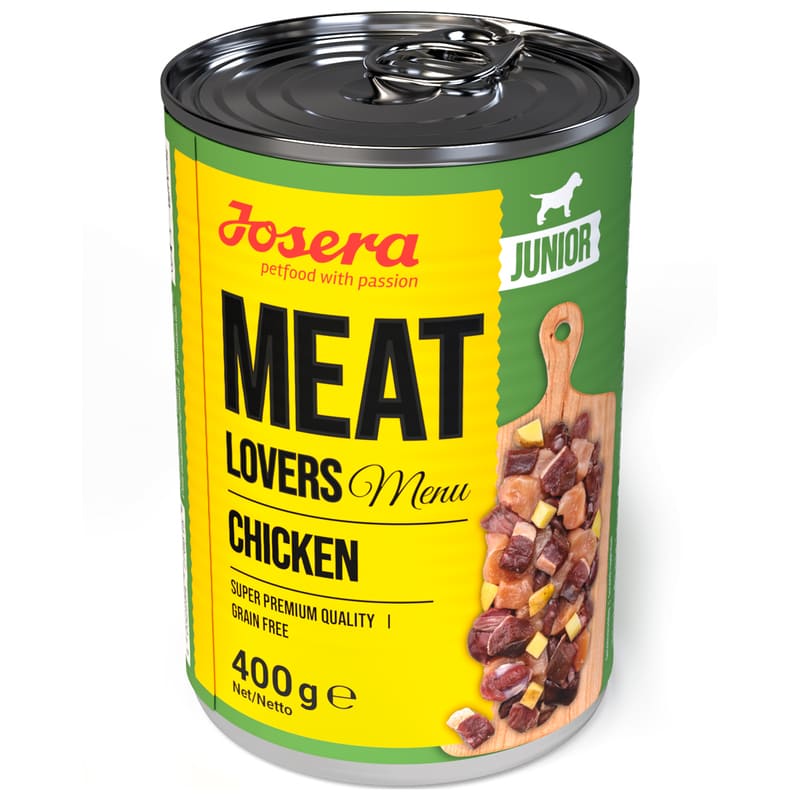 Josera Meat Lovers Menu Chicken Junior konservi kucēniem ar vistu 400 g