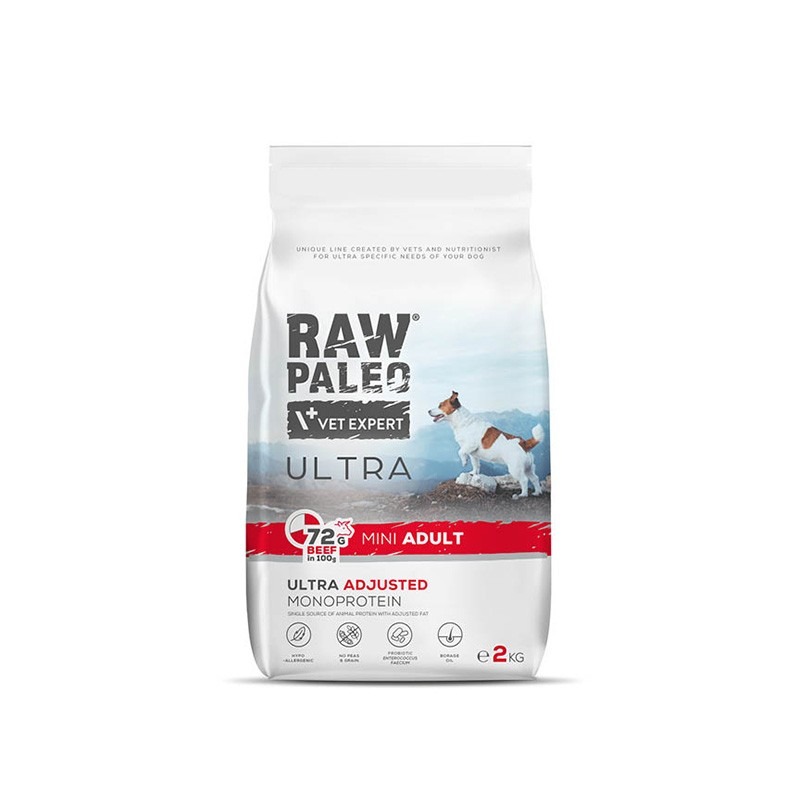 RAW PALEO ULTRA DOG MINI sausā barība suņiem Liellops 2kg