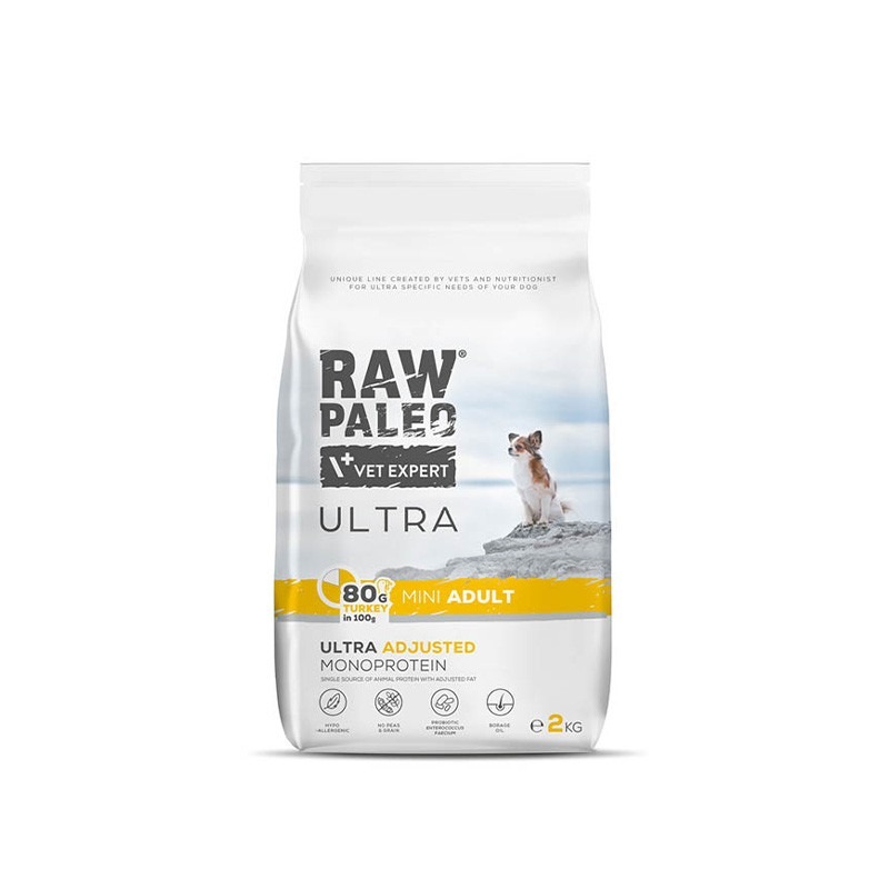 RAW PALEO ULTRA DOG MINI sausā barība suņiem Tītars 2kg