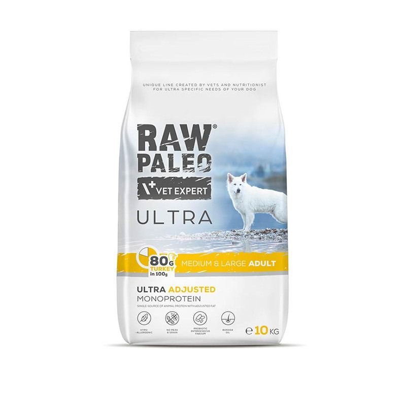 RAW PALEO ULTRA DOG M/L sausā barība suņiem Tītars 10kg