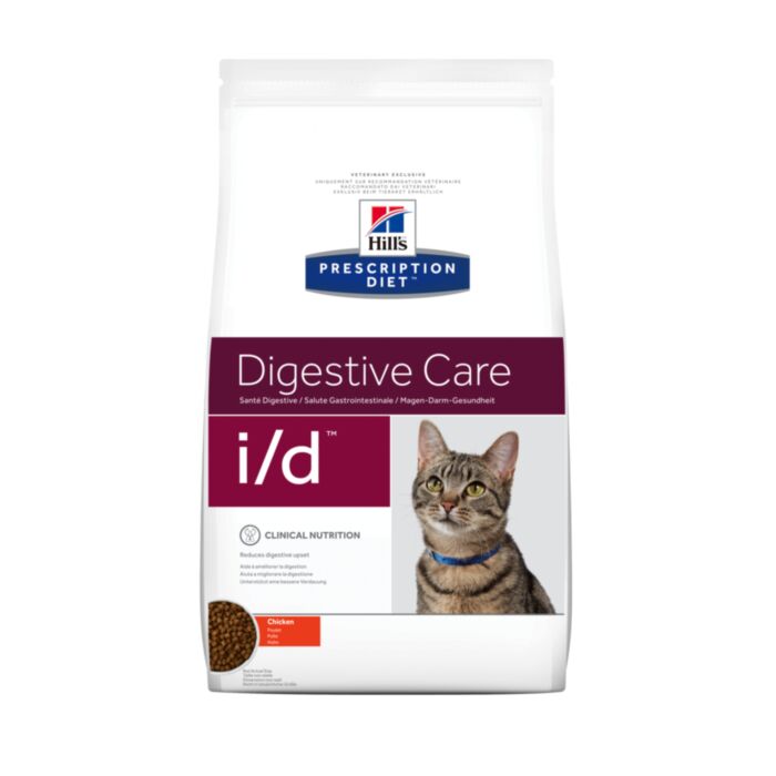 Hill’s Prescription Diet I/D Digestive Care veterinārā kaķu barība gremošanai ar vistu 1.5 kg