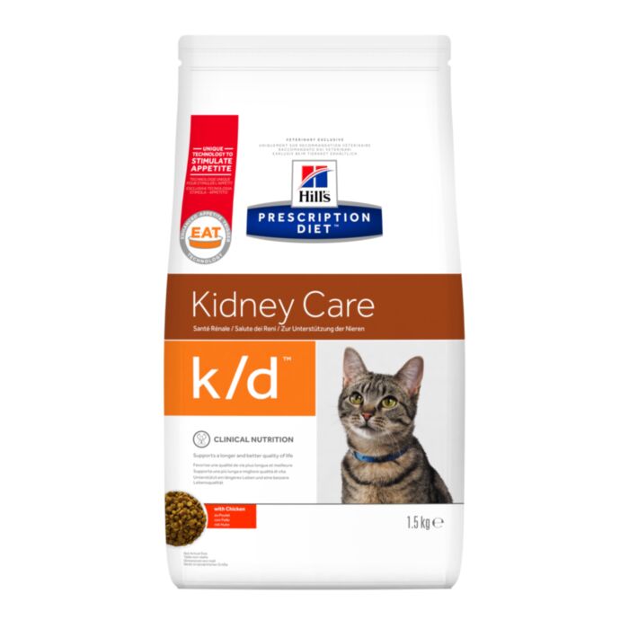 Hill’s Prescription Diet K/D Kidney Care veterinārā kaķu barība nierēm ar vistu 400 g