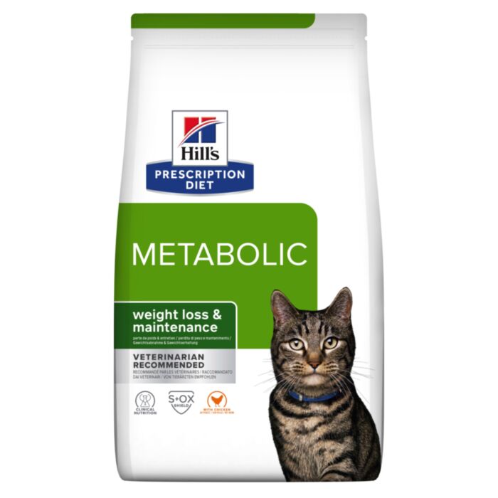 Hill’s Prescription Diet Metabolic Weight Loss veterinārā kaķu barība svara kontrolei ar vistu 1.5 kg