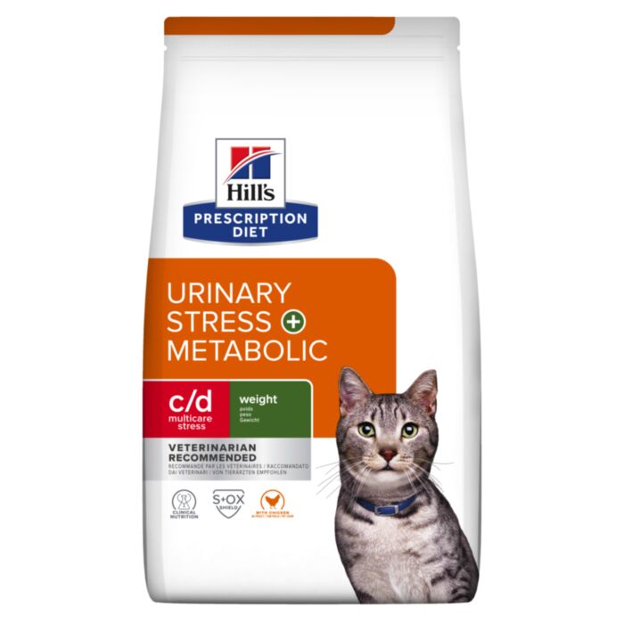 Hill’s Prescription Diet C/D Metabolic Stress Urinary Care veterinārā kaķu barība urīnceļiem ar vistu 1.5 kg