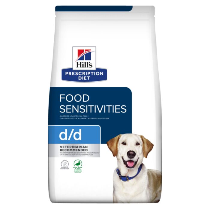 Hill’s Prescription Diet D/D Food Sensitivities veterinārā suņu barība alerģijām ar pīli 1.5 kg