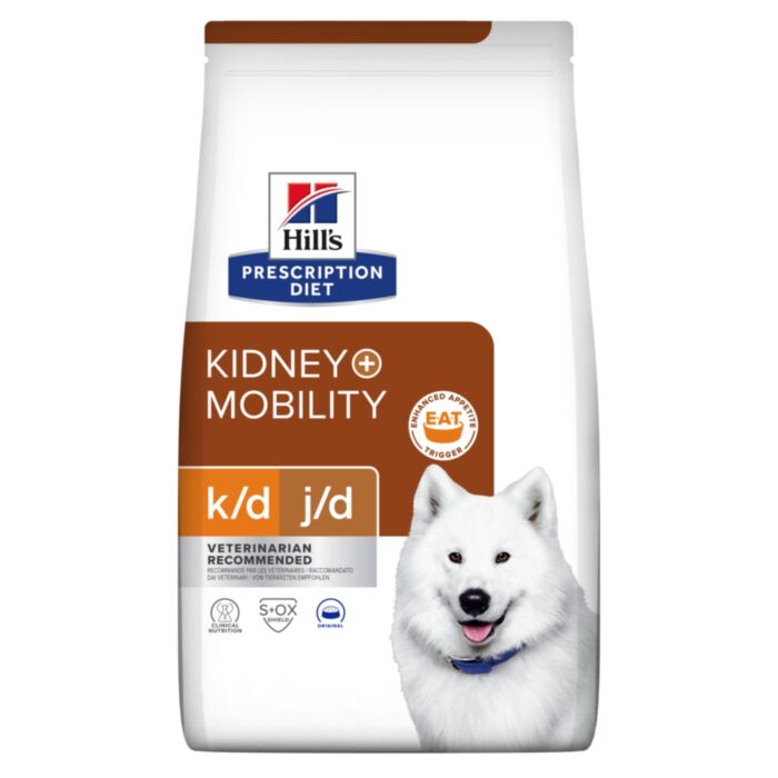 Hill’s Prescription Diet K/D + J/D Kidney Mobility veterinārā suņu barība nierēm 4 kg