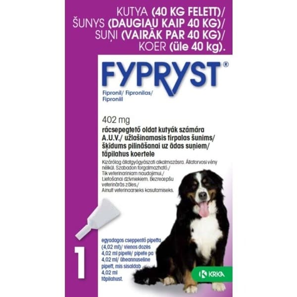 Fypryst pretblusu pilieni suņiem 40–60 kg 402 mg N1