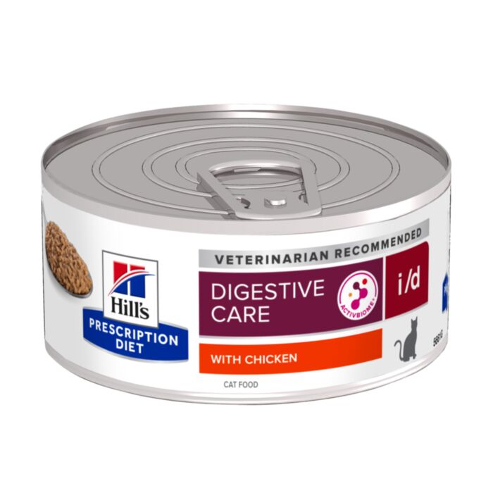 Hill’s Prescription Diet I/D Digestive Care veterinārie konservi kaķiem gremošanai ar vistu 156 g