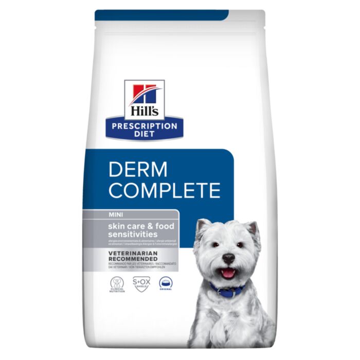 Hill’s Prescription Diet Derm Complete Mini veterinārā suņu barība ādai mazām šķirnēm 1 kg