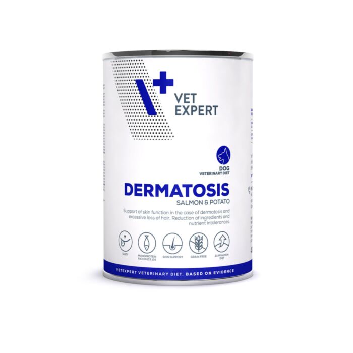 VetExpert VD Dermatosis veterinārie konservi suņiem ādai ar lasi 400 g
