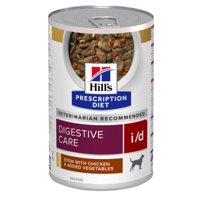 Hill’s Prescription Diet I/D Digestive Care veterinārie konservi suņiem gremošanai ar vistu sautējumā 354 g