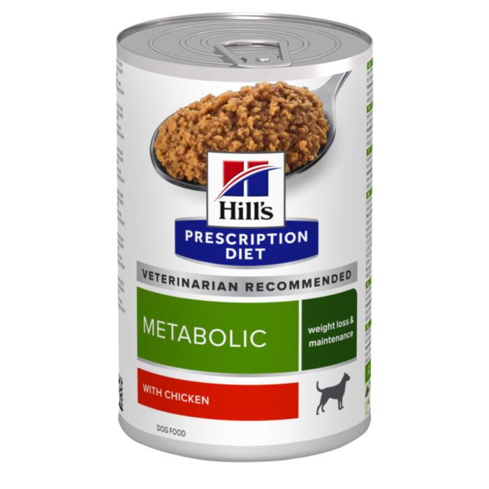 Hill’s Prescription Diet Metabolic veterinārie konservi suņiem svara kontrolei ar vistu 370 g