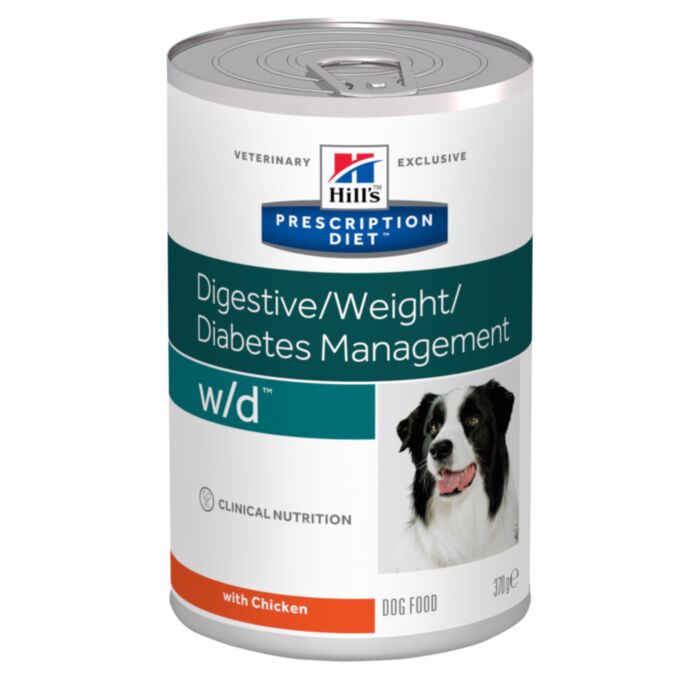 Hill’s Prescription Diet W/D Digestive Weight Diabetes Management veterinārie konservi suņiem diabētam 370 g