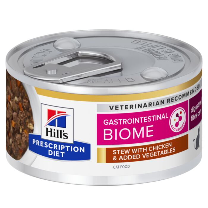 Hill’s Prescription Diet Gastrointestinal Biome veterinārie konservi kaķiem gremošanai ar vistu 82 g