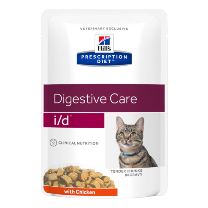 Hill’s Prescription Diet I/D Digestive Care veterinārie konservi kaķiem gremošanai ar vistu 85 g