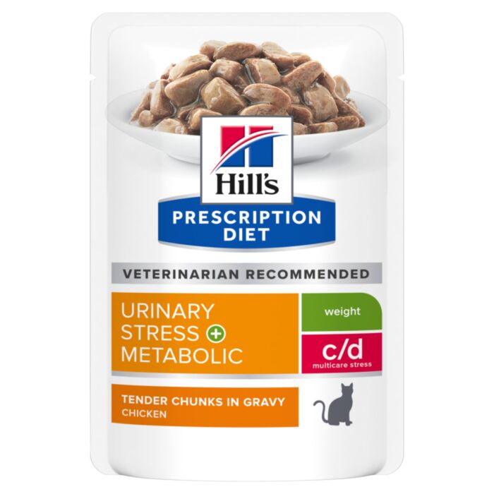 Hill’s Prescription Diet C/D Multicare Stress + Metabolic veterinārie konservi kaķiem urīnceļiem ar vistu 85 g